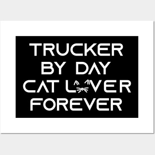 trucker cat lover Posters and Art